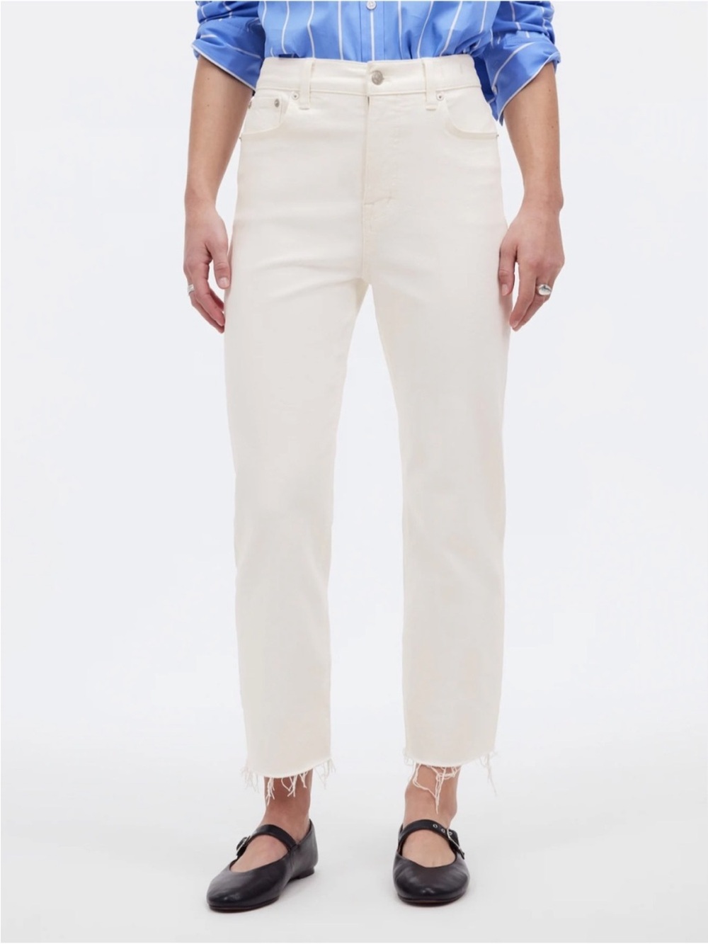 Madewell ‘90s Straight Crop White Denim Jeans Size 29